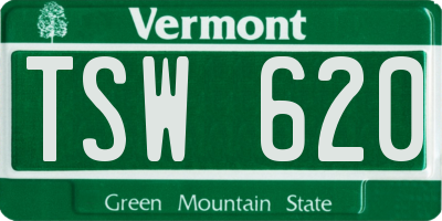 VT license plate TSW620