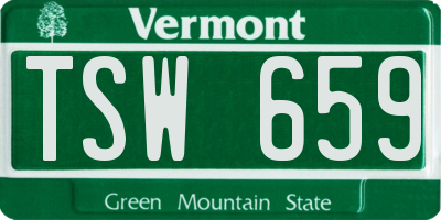 VT license plate TSW659