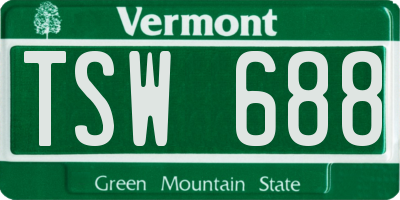 VT license plate TSW688