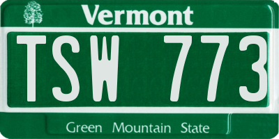 VT license plate TSW773
