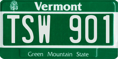 VT license plate TSW901
