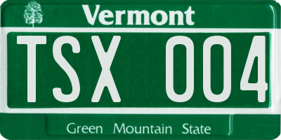 VT license plate TSX004