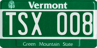 VT license plate TSX008
