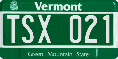 VT license plate TSX021