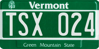 VT license plate TSX024