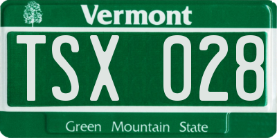 VT license plate TSX028