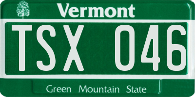VT license plate TSX046
