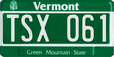 VT license plate TSX061