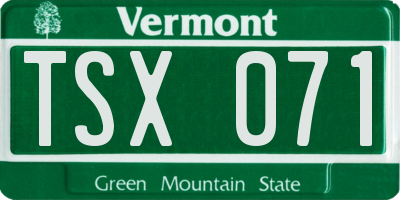 VT license plate TSX071