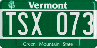 VT license plate TSX073