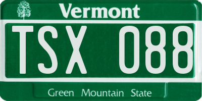 VT license plate TSX088