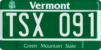 VT license plate TSX091