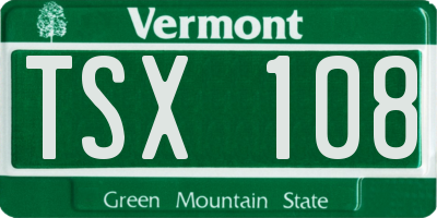 VT license plate TSX108