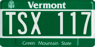 VT license plate TSX117