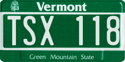 VT license plate TSX118