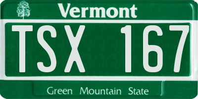 VT license plate TSX167