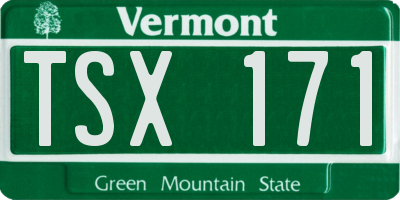 VT license plate TSX171