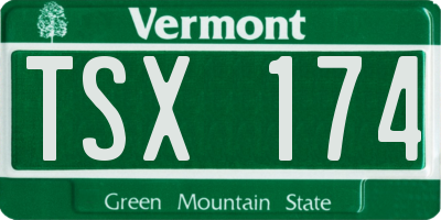 VT license plate TSX174