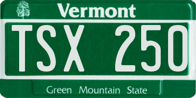 VT license plate TSX250