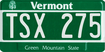 VT license plate TSX275