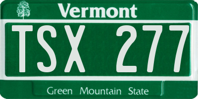 VT license plate TSX277