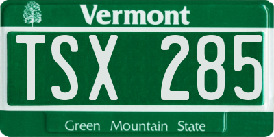 VT license plate TSX285