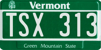 VT license plate TSX313