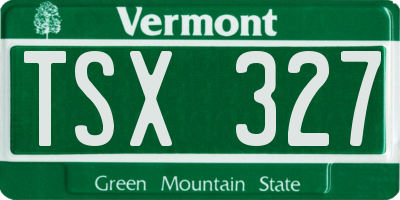 VT license plate TSX327