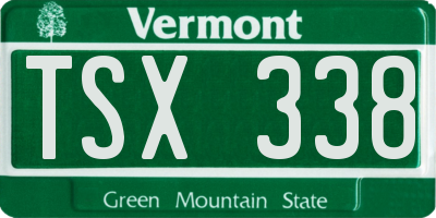 VT license plate TSX338