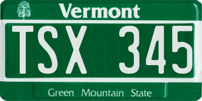 VT license plate TSX345