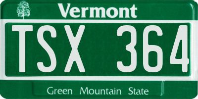 VT license plate TSX364