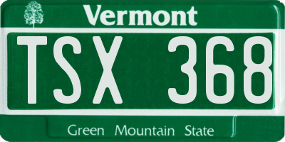 VT license plate TSX368