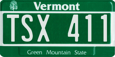 VT license plate TSX411