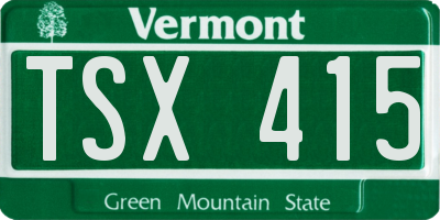 VT license plate TSX415