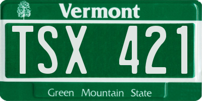 VT license plate TSX421