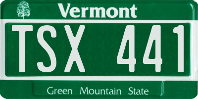 VT license plate TSX441
