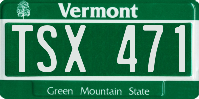 VT license plate TSX471