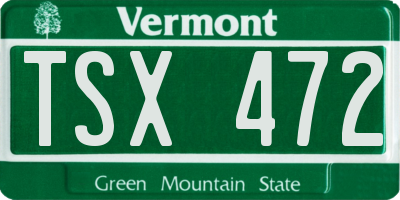 VT license plate TSX472