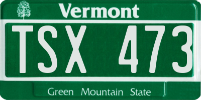 VT license plate TSX473