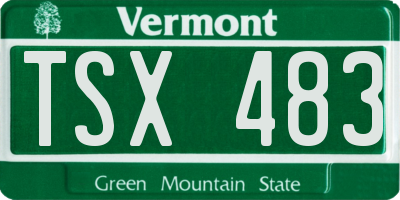 VT license plate TSX483