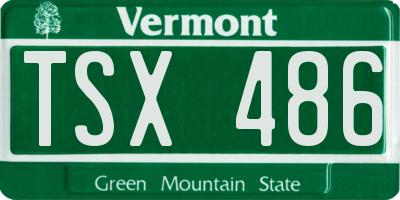 VT license plate TSX486