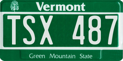 VT license plate TSX487
