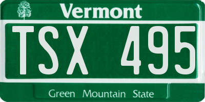 VT license plate TSX495