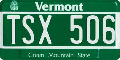 VT license plate TSX506