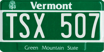 VT license plate TSX507
