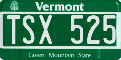 VT license plate TSX525