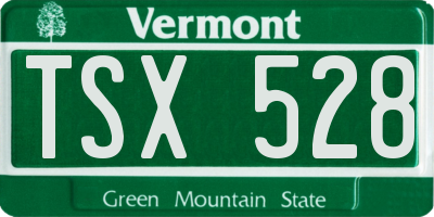 VT license plate TSX528