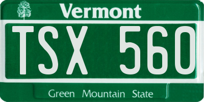 VT license plate TSX560