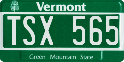 VT license plate TSX565