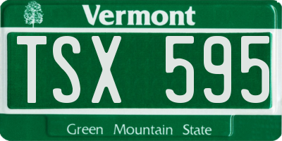 VT license plate TSX595